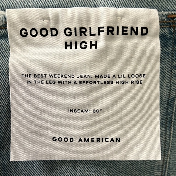GOOD AMERICAN GOOD GIRLFRIEND HIGH SIZE 30/10 LIGHTWASH JEANS NWT - Picture 7 of 8
